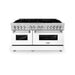 ZLINE 60" 7.4 cu. ft. Dual Fuel Range with Gas Stove and Electric Oven in Stainless Steel and White Matte Door, RA - WM - 60 - Farmhouse Kitchen and Bath
