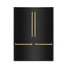 ZLINE 60" Autograph 32.2 cu. ft. 4 - Door French Door Fridge Water/Ice Dispenser Black Stainless Steel Champagne Bronze Accents RBIVZ - BS - 60 - CB - Farmhouse Kitchen and Bath
