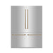 ZLINE 60" Autograph 32.2 cu. ft. 4 - Door French Door Fridge Water/Ice Dispenser Stainless Steel Champagne Bronze Accents RBIVZ - 304 - 60 - CB - Farmhouse Kitchen and Bath