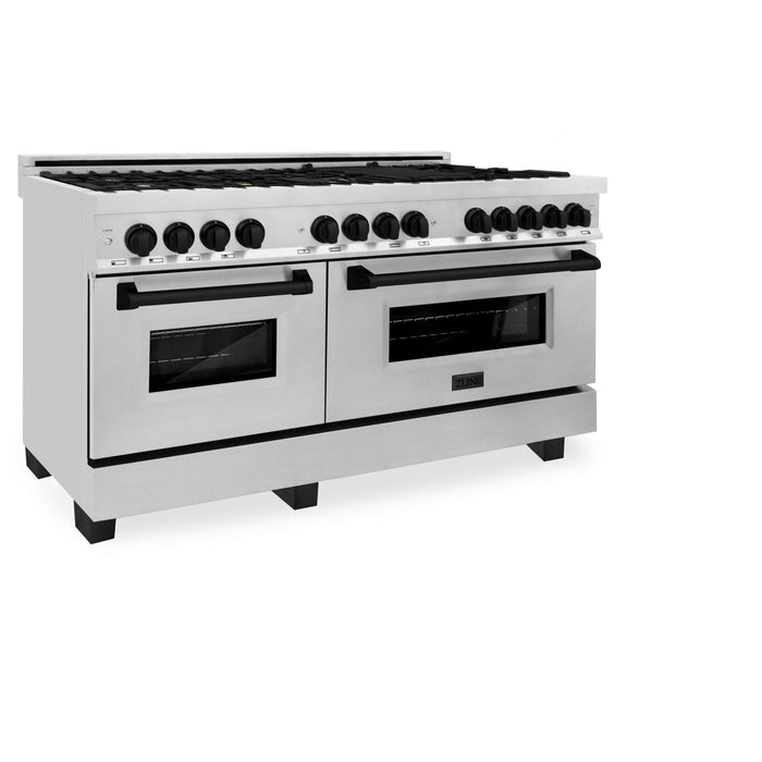 ZLINE 60" Autograph Edition, 7.4 cu. ft. Dual Fuel Range, RAZ - 60 - MB - Farmhouse Kitchen and Bath