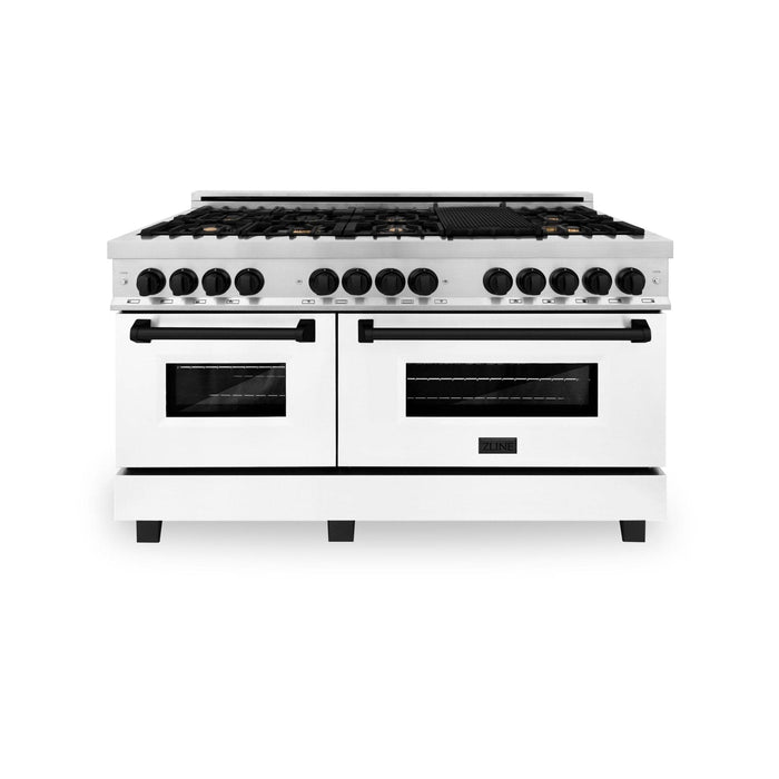 ZLINE 60" Autograph Edition, 7.4 cu. ft. Dual Fuel Range, RAZ - WM - 60 - MB - Farmhouse Kitchen and Bath