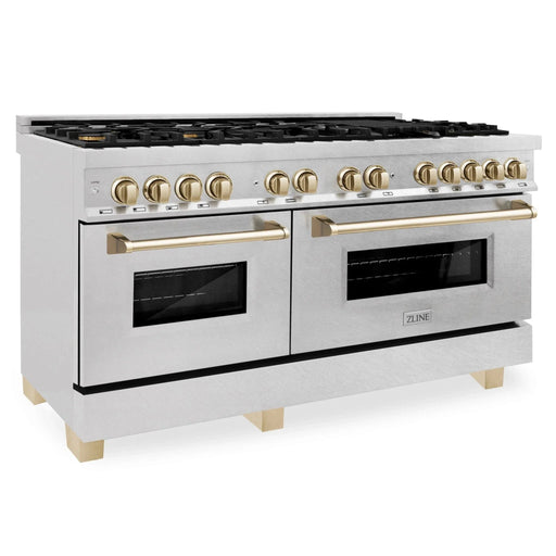 ZLINE 60" Autograph Edition Dual Fuel Range, DuraSnow, RASZ - SN - 60 - G - Farmhouse Kitchen and Bath