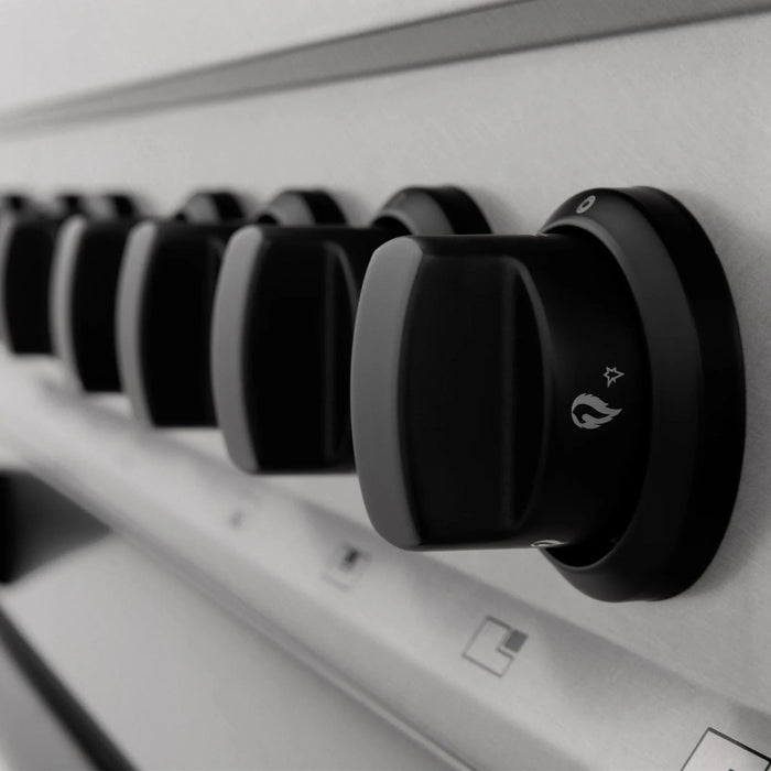 ZLINE 60" Autograph Edition Dual Fuel Range, DuraSnow, RASZ - SN - 60 - MB - Farmhouse Kitchen and Bath