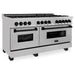 ZLINE 60" Autograph Edition Dual Fuel Range, DuraSnow, RASZ - SN - 60 - MB - Farmhouse Kitchen and Bath