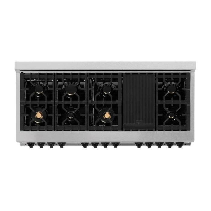 ZLINE 60" Autograph Edition Dual Fuel Range, DuraSnow, RASZ - SN - 60 - MB - Farmhouse Kitchen and Bath