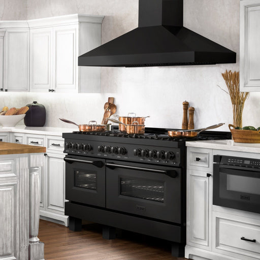 ZLINE 60" Dual Fuel Range, Black Stainless, Brass Burners, RAB - 60 - Farmhouse Kitchen and Bath