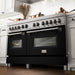 ZLINE 60" Dual Fuel Range Snow Stainless, Black Matte Door, RAS - BLM - 60 - Farmhouse Kitchen and Bath