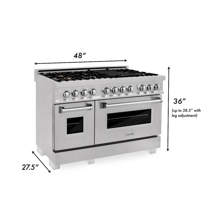 ZLINE 60" Dual Fuel Range, Snow Stainless, Brass Burners, RAS - SN - BR - 60 - Farmhouse Kitchen and Bath