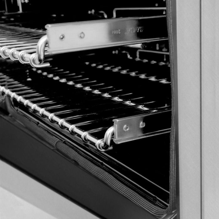 ZLINE 60" Dual Fuel Range, Snow Stainless, Brass Burners, RAS - SN - BR - 60 - Farmhouse Kitchen and Bath