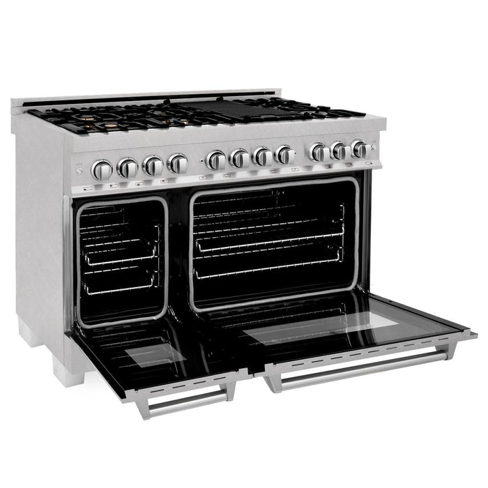 ZLINE 60" Dual Fuel Range, Snow Stainless, Brass Burners, RAS - SN - BR - 60 - Farmhouse Kitchen and Bath