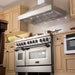 ZLINE 60" Dual Fuel Range, Snow Stainless, Brass Burners, RAS - SN - BR - 60 - Farmhouse Kitchen and Bath