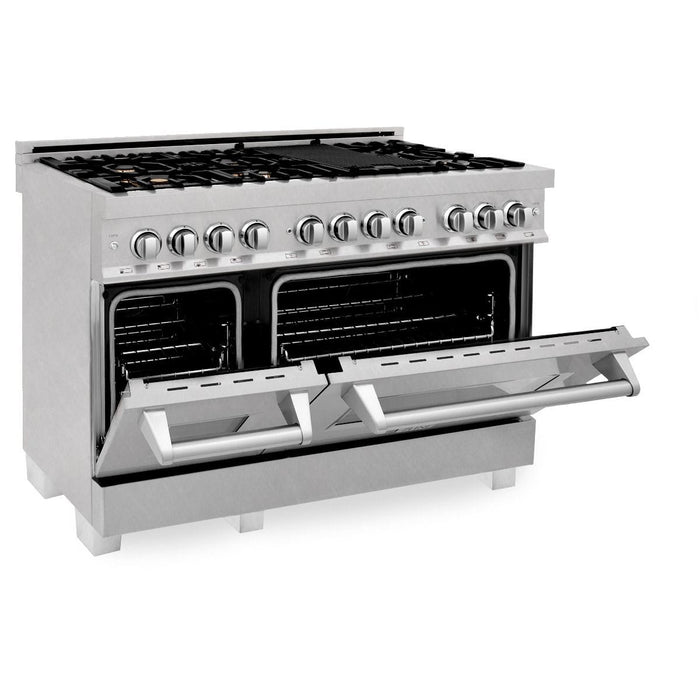 ZLINE 60" Dual Fuel Range, Snow Stainless, Brass Burners, RAS - SN - BR - 60 - Farmhouse Kitchen and Bath