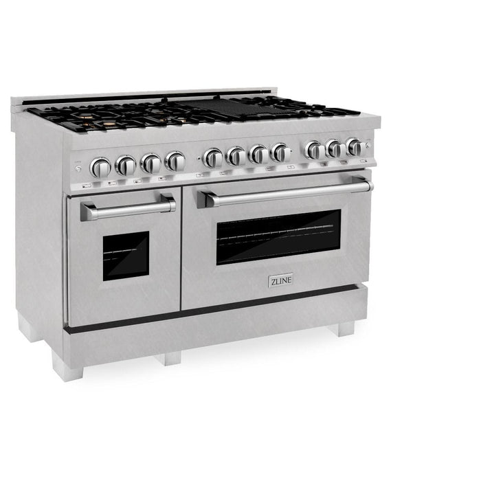 ZLINE 60" Dual Fuel Range, Snow Stainless, Brass Burners, RAS - SN - BR - 60 - Farmhouse Kitchen and Bath