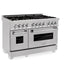 ZLINE 60" Dual Fuel Range, Snow Stainless, Brass Burners, RAS - SN - BR - 60 - Farmhouse Kitchen and Bath