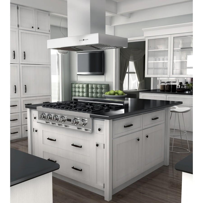 ZLINE 60" Stainless Steel Island Range Hood, KECOMi - 60 - Farmhouse Kitchen and Bath