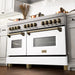 ZLINE 60"Autograph Range Dual Fuel, DuraSnow, White Door,RASZ - WM - 60 - CB - Farmhouse Kitchen and Bath