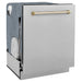 ZLINE Autograph Edition 24" Dishwasher DuraSnow, Gold DWMTZ - SN - 24 - G - Farmhouse Kitchen and Bath
