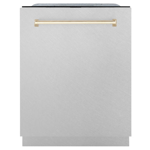 ZLINE Autograph Edition 24" Dishwasher DuraSnow, Gold DWMTZ - SN - 24 - G - Farmhouse Kitchen and Bath