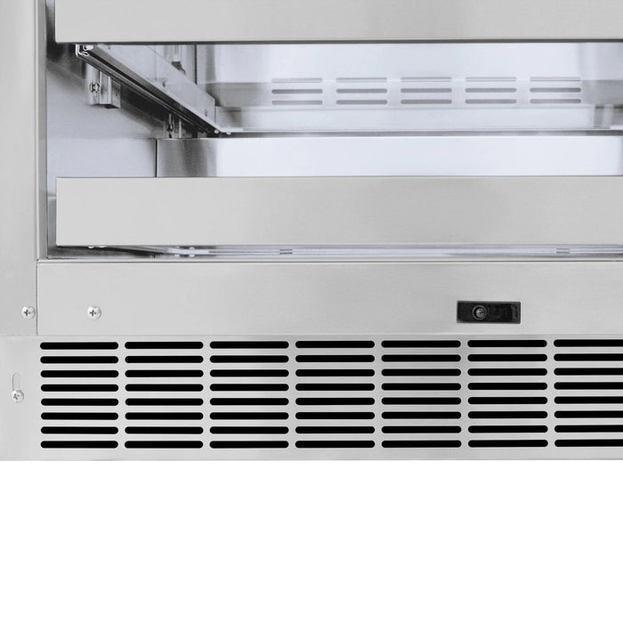 ZLINE Autograph Edition 24 in. Touchstone 151 Can Beverage Fridge With Panel Ready Glass Door And Champagne Bronze Handle RBSPOZ - 24 - CB - Farmhouse Kitchen and Bath