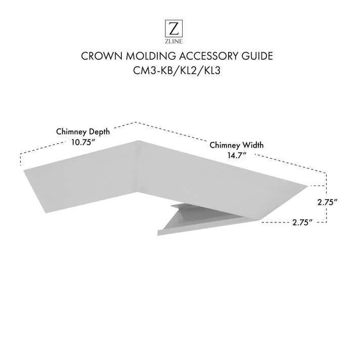 ZLINE Crown Molding #3 for Wall Range Hood, CM3 - KB/KL2/KL3 - Farmhouse Kitchen and Bath