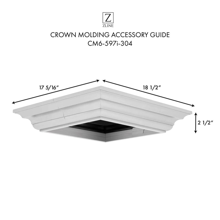 ZLINE Crown Molding #6 For Island Range Hood CM6 - 597i - 304 - Farmhouse Kitchen and Bath