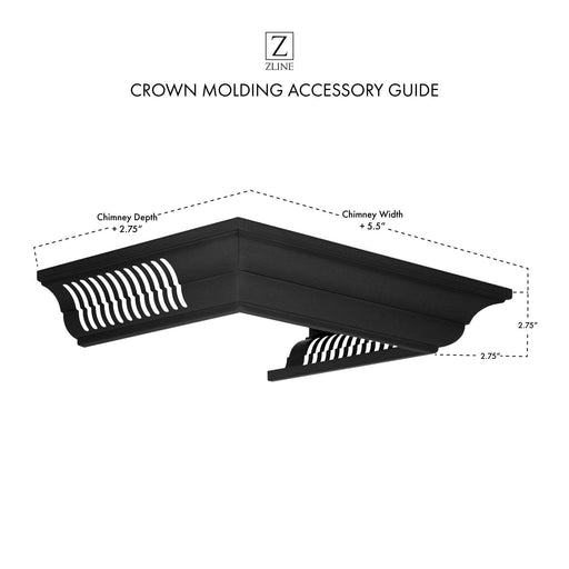 ZLINE Crown Molding Black Stainless Steel BT Speakers CM6 - BT - BSKBN - Farmhouse Kitchen and Bath