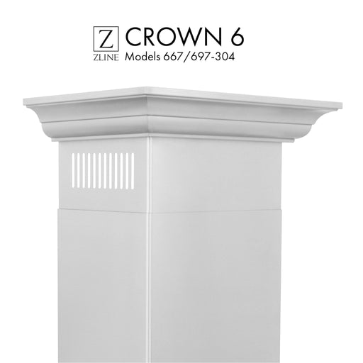 ZLINE Crown Molding Profile 6 Wall Mount RangeHood CM6 - 667/697 - 304 - Farmhouse Kitchen and Bath