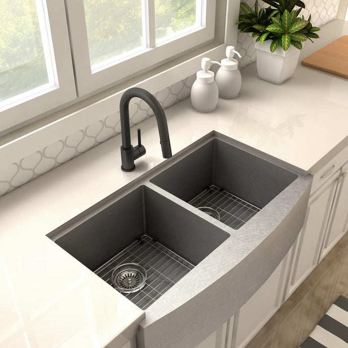 ZLINE Dante Kitchen Faucet in Electric Black Matte, DNT - KF - MB - Farmhouse Kitchen and Bath