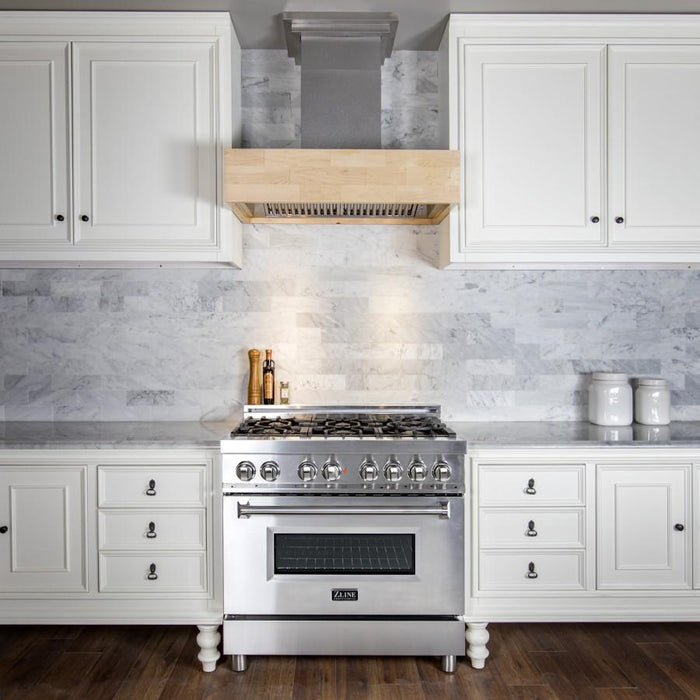ZLINE 36" Remote Blower Wooden Wall Range Hood, 681M-RD-36 - Farmhouse Kitchen and Bath