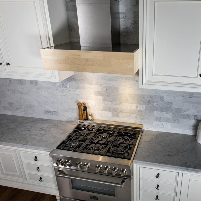 ZLINE 36" Remote Blower Wooden Wall Range Hood, 681M-RD-36 - Farmhouse Kitchen and Bath