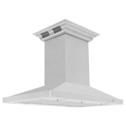 Zline Island Mount Range Hood in Stainless Steel with Built - in ZLINE CrownSound™ Bluetooth Speakers GL2iCRN - BT - 48 - Farmhouse Kitchen and Bath
