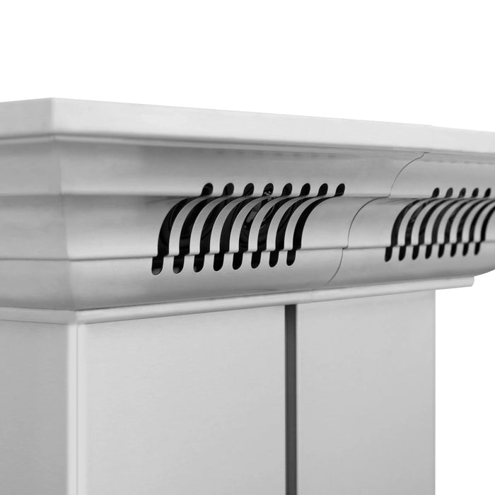 Zline Island Mount Range Hood in Stainless Steel with Built - in ZLINE CrownSound™ Bluetooth Speakers KE2iCRN - BT - 48 - Farmhouse Kitchen and Bath