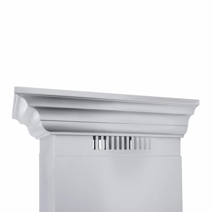 ZLINE Professional Convertible Vent Wall Mount Range Hood in Stainless Steel with Crown Molding 667CRN - 48 - Farmhouse Kitchen and Bath