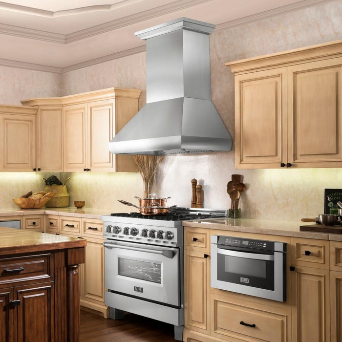 ZLINE 48" Remote Dual Blower Stainless Wall Range Hood, 687-RD-48 - Farmhouse Kitchen and Bath