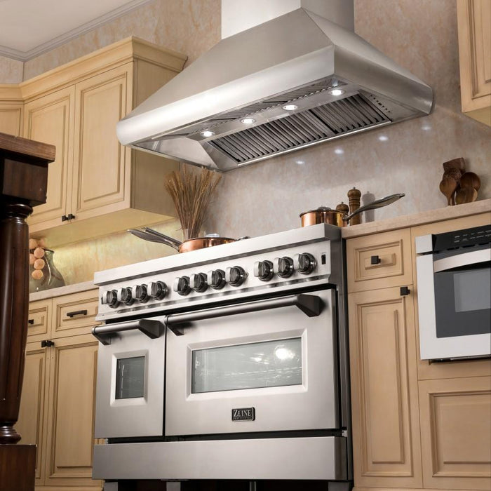 ZLINE 48" Remote Dual Blower Stainless Wall Range Hood, 687-RD-48 - Farmhouse Kitchen and Bath