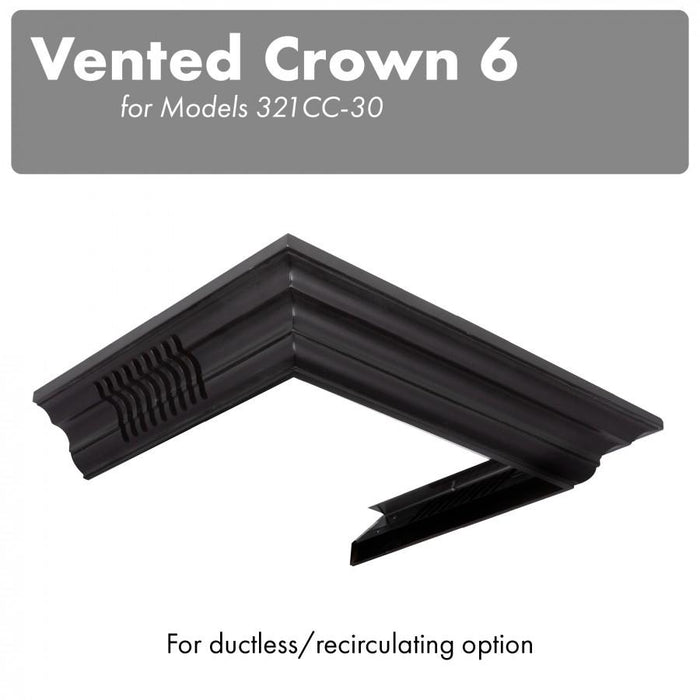 ZLINE Vented Crown Molding for Wall Mount Range Hood, CM6V - 300C - Farmhouse Kitchen and Bath